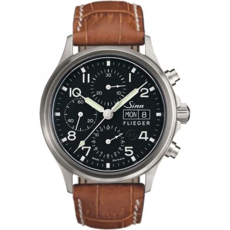 Montre Sinn Traditional Chronograph 358 Sa Pilot Leather Strap 