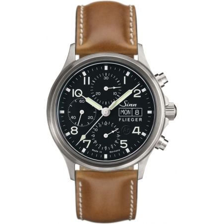 Montre Sinn Traditional Chronograph 358 Sa Pilot Leather Strap 