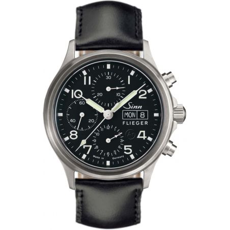Montre Sinn Traditional Chronograph 358 Sa Pilot Leather Strap 