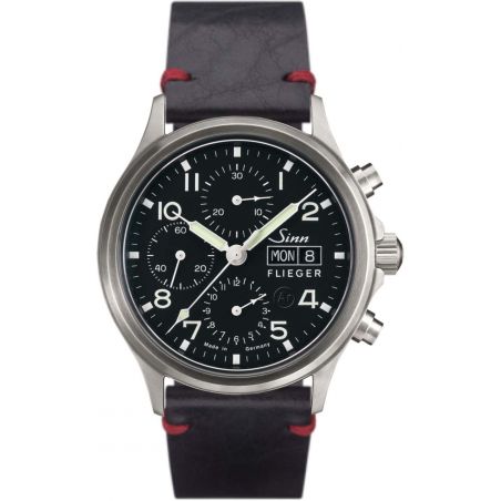 Montre Sinn Traditional Chronograph 358 Sa Pilot Leather Strap 