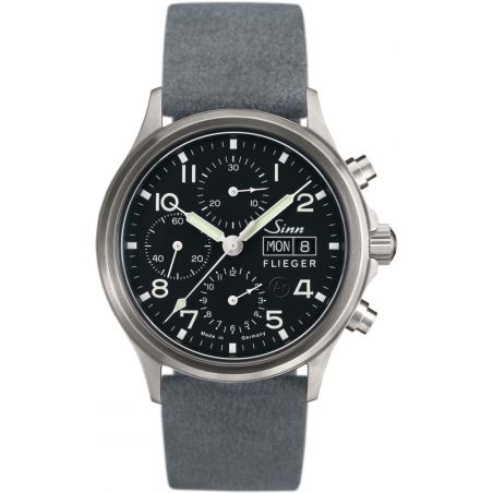 Montre Sinn Traditional Chronograph 358 Sa Pilot Leather Strap 