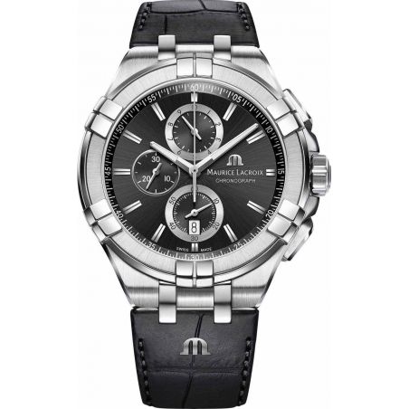 Aikon Quartz Chronographe 44mm Noir/Cuir - Maurice Lacroix 