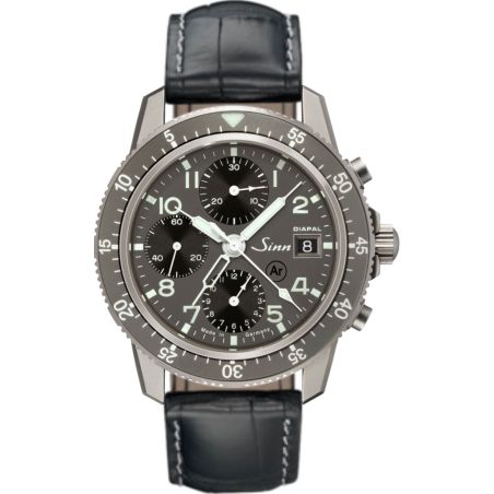 Traditional Pilot Chronograph 103 Ti DIAPAL Leather Strap - Sinn 