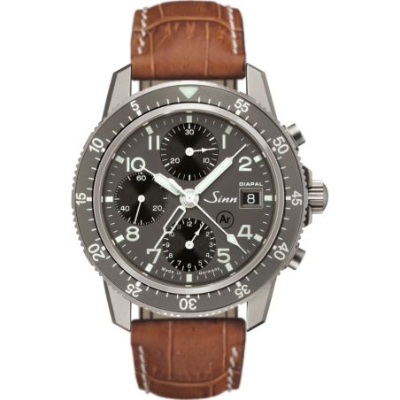 Traditional Pilot Chronograph 103 Ti DIAPAL Leather Strap - Sinn 