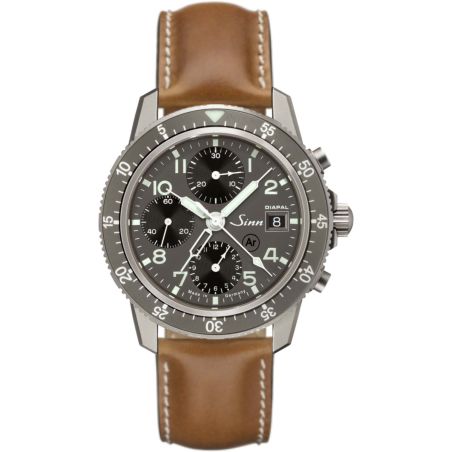 Traditional Pilot Chronograph 103 Ti DIAPAL Leather Strap - Sinn 