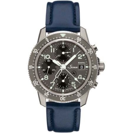 Traditional Pilot Chronograph 103 Ti DIAPAL Leather Strap - Sinn 