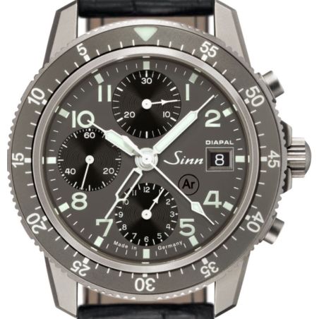 Traditional Pilot Chronograph 103 Ti DIAPAL Leather Strap - Sinn 