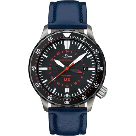 Diving Watch U2 SDR (EZM 5) Leather Strap - Sinn 