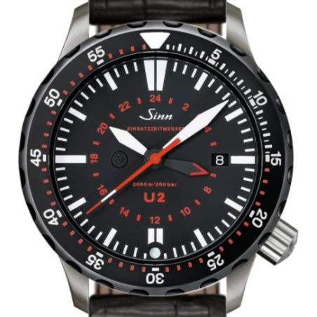 Diving Watch U2 SDR (EZM 5) Leather Strap - Sinn 