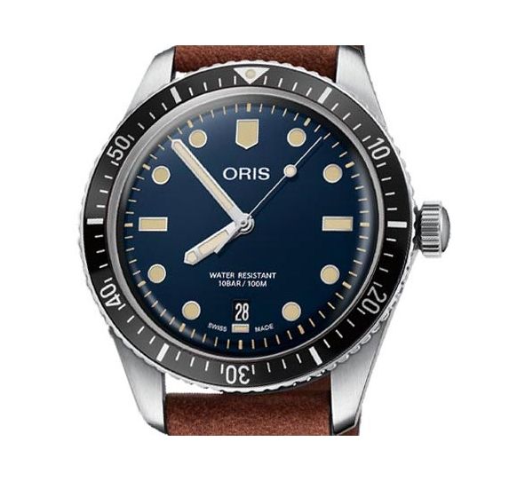 Divers Sixty-Five 40mm Blue/Light Brown Leather - Oris 