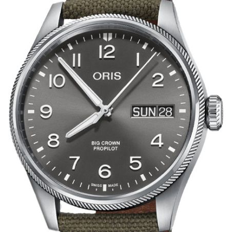 Big Crown ProPilot Big Day Date Grey Canvas - Oris 