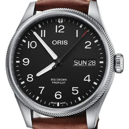 Big Crown ProPilot Big Day Date Black Leather - Oris