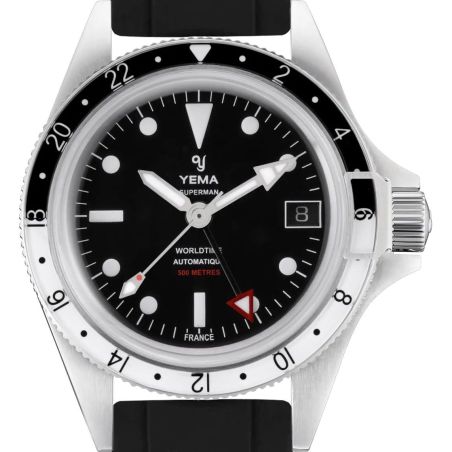 Montre Yema Superman 500 GMT Noir/Blanc Rubber