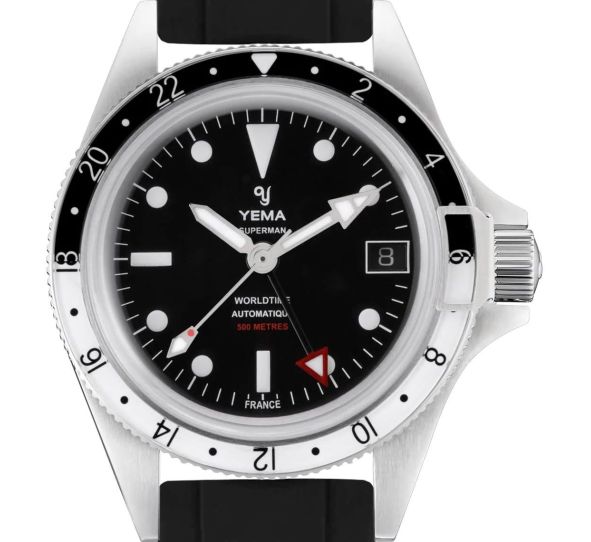 Montre Yema Superman 500 GMT Noir/Blanc Rubber