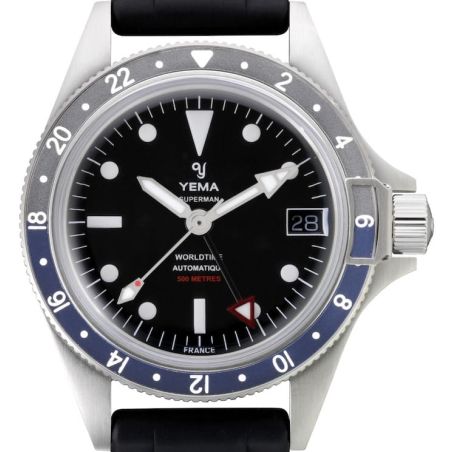 Montre Yema Superman 500 GMT Bleu/Gris Rubber