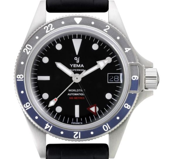 Montre Yema Superman 500 GMT Bleu/Gris Rubber