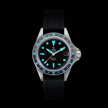 Montre Yema Superman 500 GMT Bleu/Gris Rubber