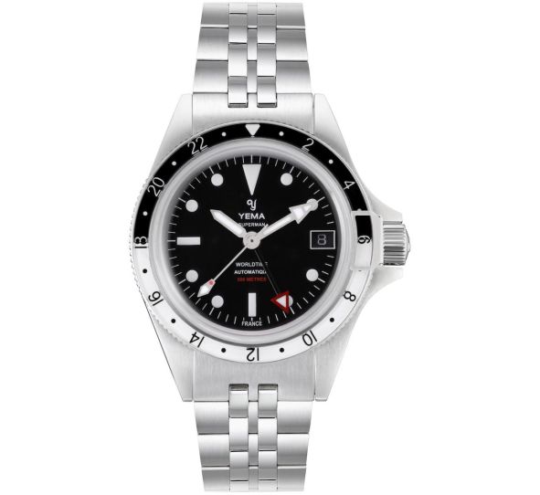 Montre Yema Superman 500 GMT Noir/Blanc Steel 39/41mm