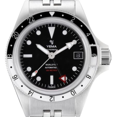 Montre Yema Superman 500 GMT Noir/Blanc Steel 39/41mm