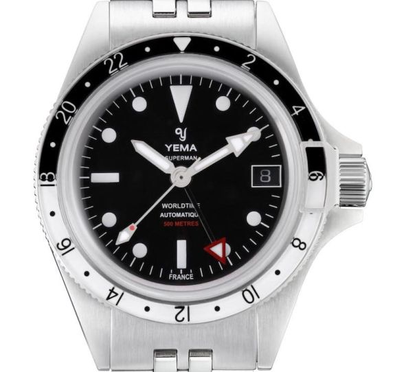 Montre Yema Superman 500 GMT Noir/Blanc Steel 39/41mm