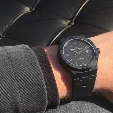 Aikon Automatique 42mm PVD Noir/Cuir - Maurice Lacroix 