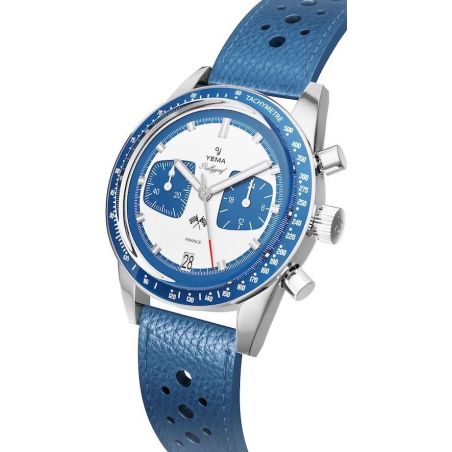 Montre Yema Rallygraf Meca-Quartz Bleu Cuir