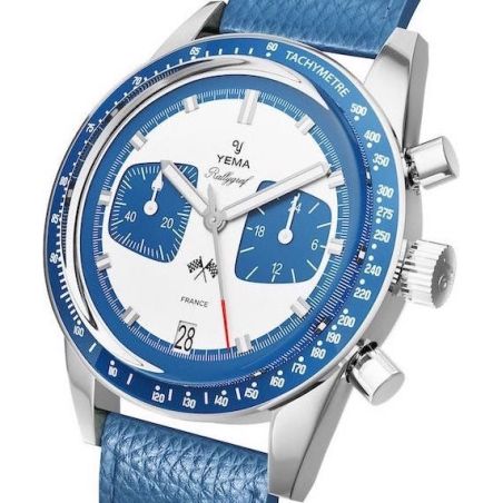 Montre Yema Rallygraf Meca-Quartz Bleu Cuir