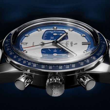 Montre Yema Rallygraf Meca-Quartz Bleu Cuir