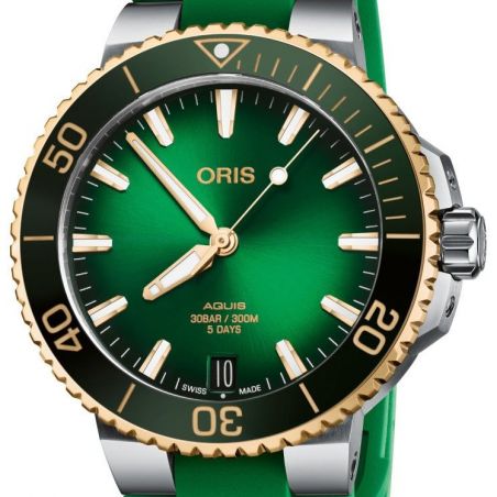 Aquis Date 41,5mm Calibre 400 Green Gold Rubber - Oris 