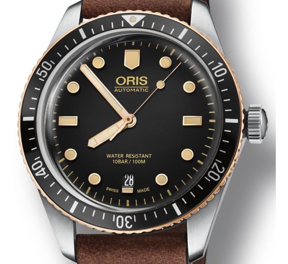 Divers Sixty-Five 40mm Bronze Bezel Black/Light Brown Leather - Oris