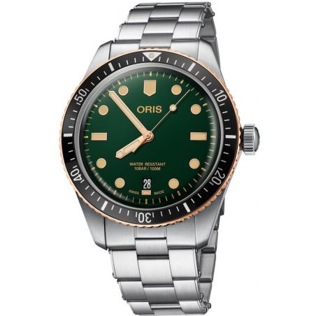 Divers Sixty-Five 40mm Bronze Bezel Green Steel - Oris 