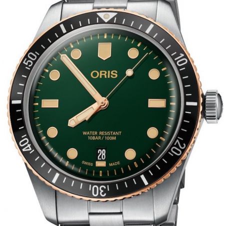 Divers Sixty-Five 40mm Bronze Bezel Green Steel - Oris 