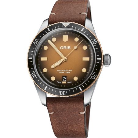 Divers Sixty-Five 40mm Bronze Bezel Brown/Light Brown Leather - Oris