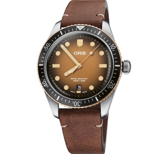 Divers Sixty-Five 40mm Bronze Bezel Brown/Light Brown Leather - Oris