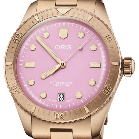 Divers Sixty-Five 38mm Cotton Candy Pink/Bronze - Oris 