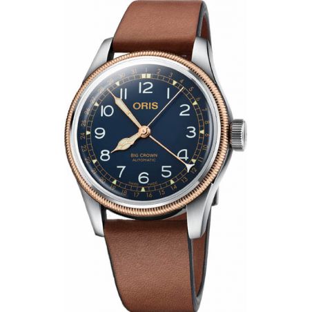 Big Crown Pointer Date 40mm Dark Blue/Brown Leather - Oris 