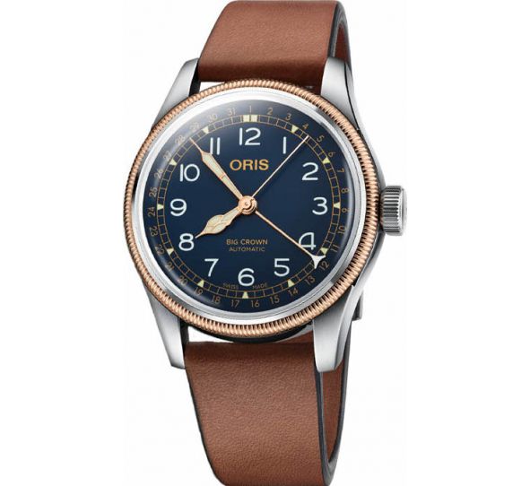 Big Crown Pointer Date 40mm Dark Blue/Brown Leather - Oris 