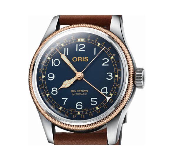 Big Crown Pointer Date 40mm Dark Blue/Brown Leather - Oris 