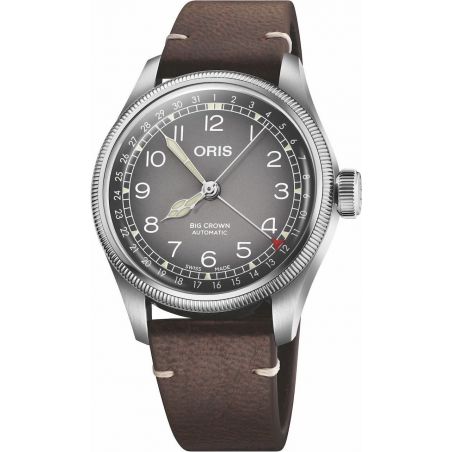 Big Crown x Cervo Volante Grey/Dark Brown Leather - Oris 