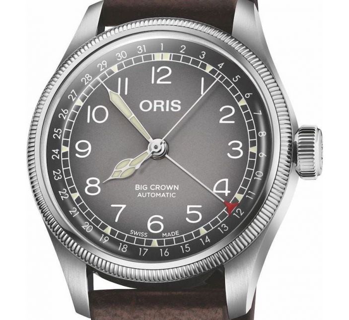 Big Crown x Cervo Volante Grey/Dark Brown Leather - Oris 