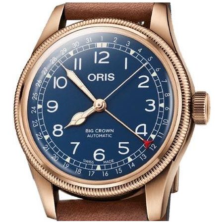 Big Crown Bronze Pointer Date Blue Leather - Oris 