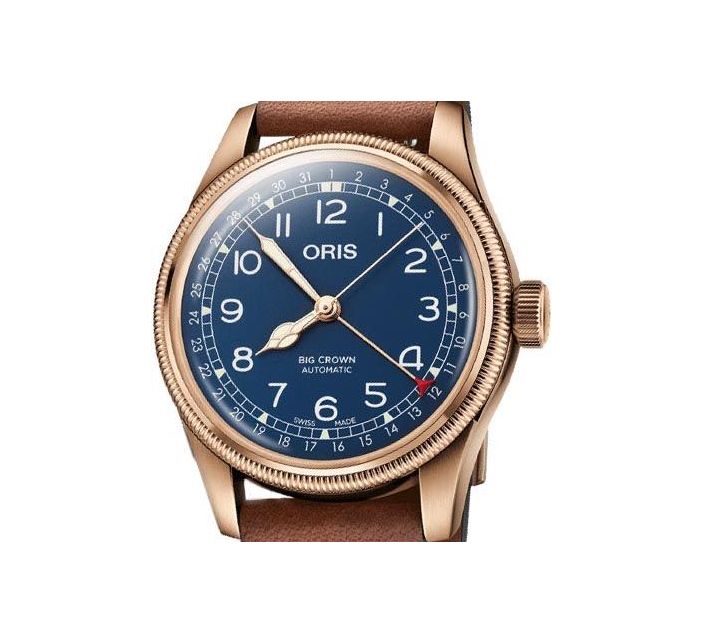 Big Crown Bronze Pointer Date Blue Leather - Oris 