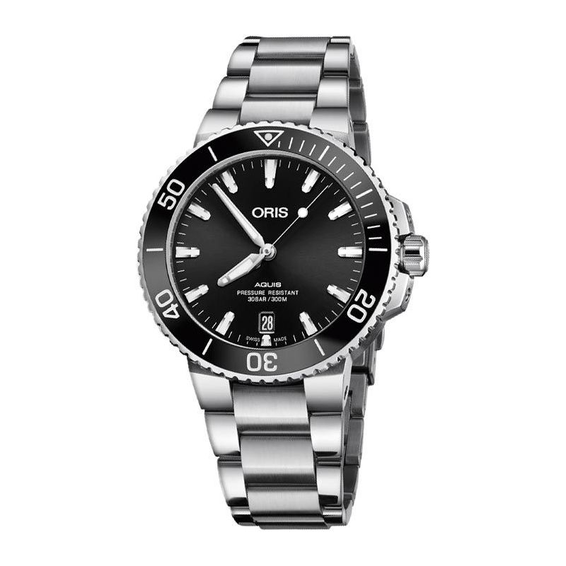 Aquis Date 39,5mm Black/Steel - Oris 