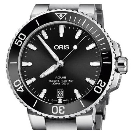 Aquis Date 39,5mm Black/Steel - Oris 