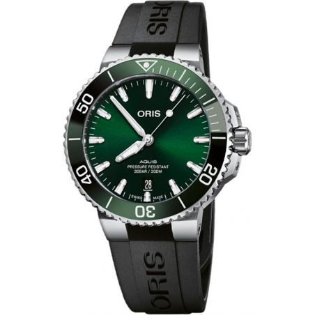 Aquis Date 41,5mm Green/Rubber - Oris 