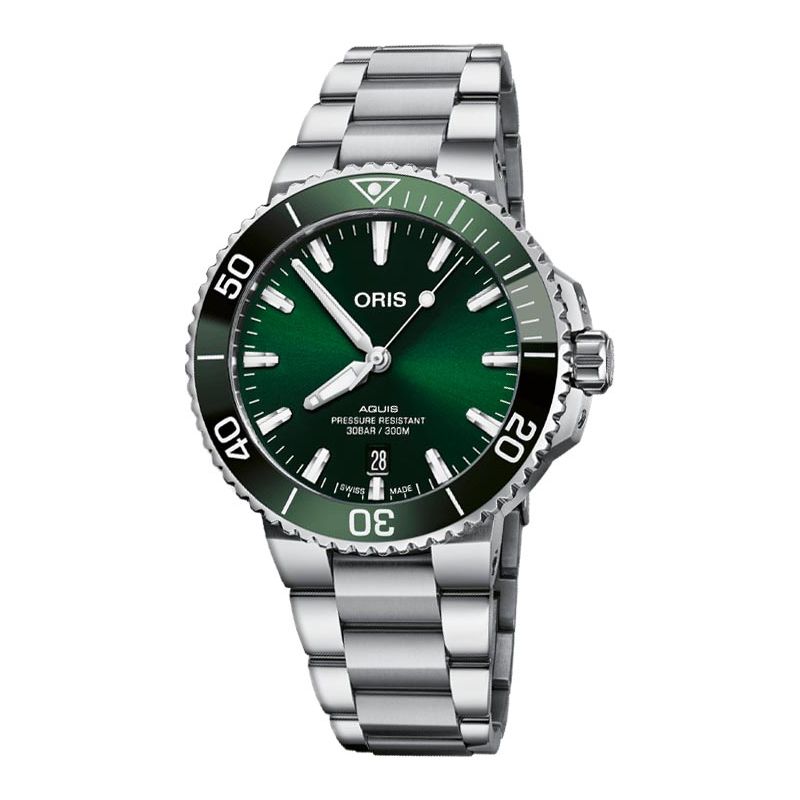 Aquis Date 41,5mm Green/Steel - Oris 