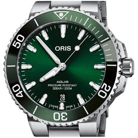 Aquis Date 41,5mm Green/Steel - Oris 