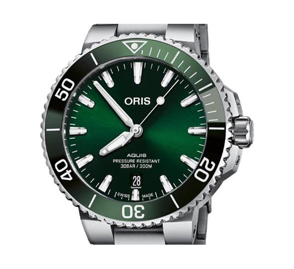 Aquis Date 41,5mm Green/Steel - Oris 