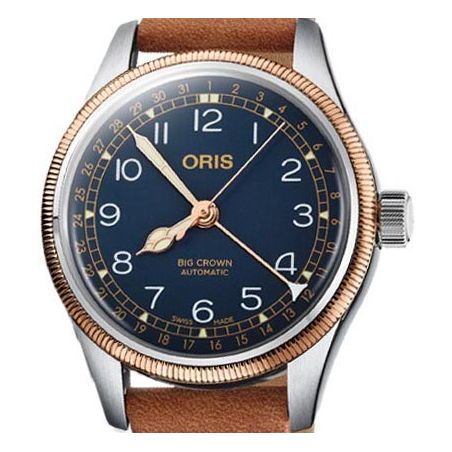 Big Crown Pointer Date 36mm Dark Blue/Light Brown Leather - Oris