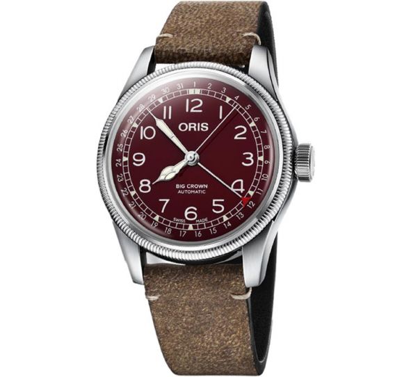 Big Crown Pointer Date 40mm Red/Brown Leather - Oris